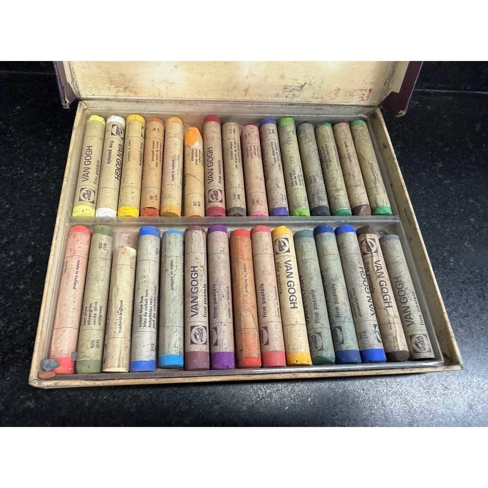 Vintage Talens Van Gogh Fine Pastels 30 Color Set Holland Artist Art Supplies